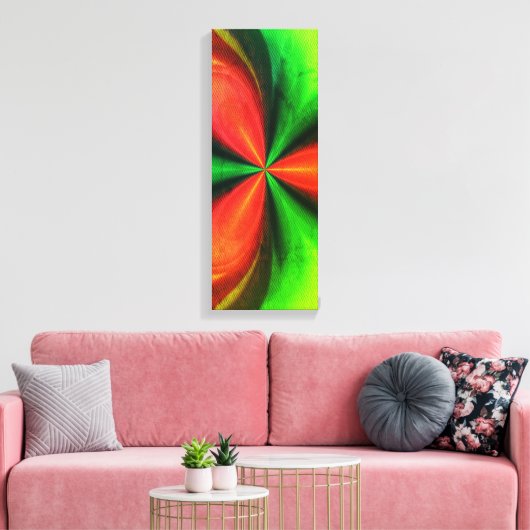 Afdrukken van abstract rood en groen patrooncanvas (Insitu (Woonkamer))