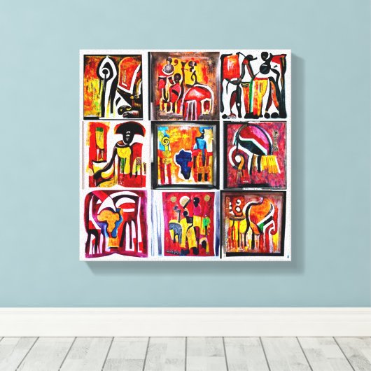 Afdrukken van Abstract schilderdoek voor Afrikaans (Insitu (Houten vloer))