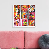 Afdrukken van Abstract schilderdoek voor Afrikaans (Insitu (Woonkamer))