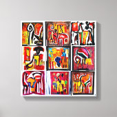 Afdrukken van Abstract schilderdoek voor Afrikaans (Voorkant)