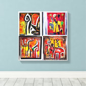 Afdrukken van Abstract schilderdoek voor Afrikaans (Insitu (Houten vloer))