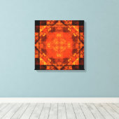 Afdrukken van Abstracte Art Quad Canvas (Insitu (Houten vloer))