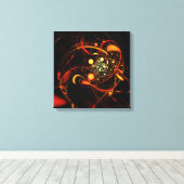 Afdrukken van Abstracte kunst met quad-canvas (Insitu (Houten vloer))