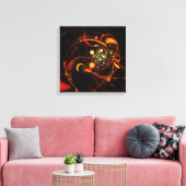 Afdrukken van Abstracte kunst met quad-canvas (Insitu (Woonkamer))