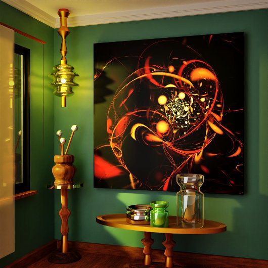 Afdrukken van Abstracte kunstschildpad met hartsla