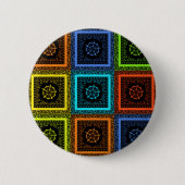 Afdrukken van Afrikaanse geruite patroonkunst Ronde Button 5,7 Cm (Voorkant)