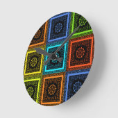 Afdrukken van Afrikaanse geruite patroonkunst Ronde Klok (Hoek)