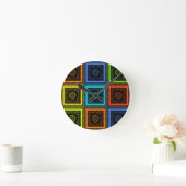 Afdrukken van Afrikaanse geruite patroonkunst Ronde Klok (Huis)