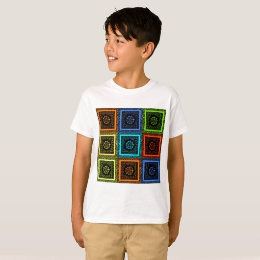 Afdrukken van Afrikaanse geruite patroonkunst T-shirt (Voorkant volledig)