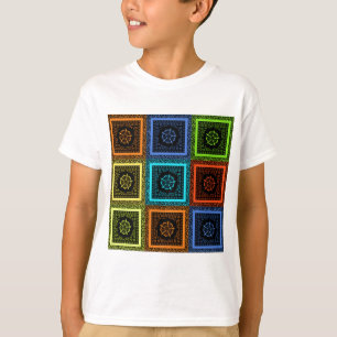 Afdrukken van Afrikaanse geruite patroonkunst T-shirt