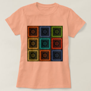 Afdrukken van Afrikaanse geruite patroonkunst T-shirt