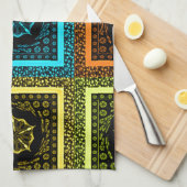 Afdrukken van Afrikaanse geruite patroonkunst Theedoek (Quarter Fold)