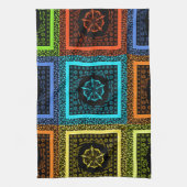 Afdrukken van Afrikaanse geruite patroonkunst Theedoek (Verticaal)