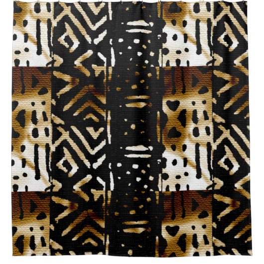 Afdrukken van Afrikaanse modderkleding Douchegordijn (Voorkant)