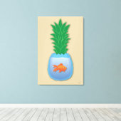 Afdrukken van ananas viscanvas (Insitu (Houten vloer))