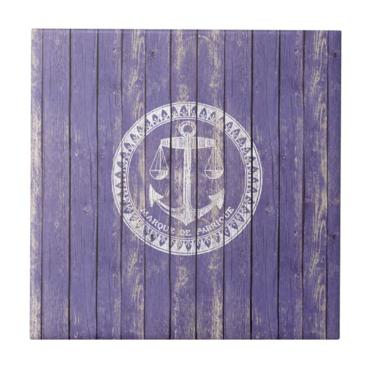 Afdrukken van Antiek hout met Anker Tegeltje (Voorkant)
