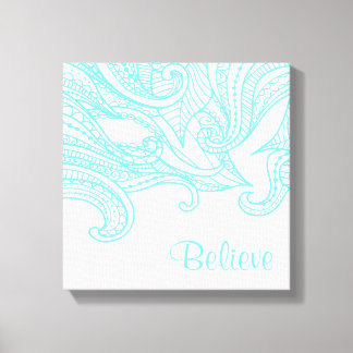 Afdrukken van Aqua Boho Style Wall Decor Canvas
