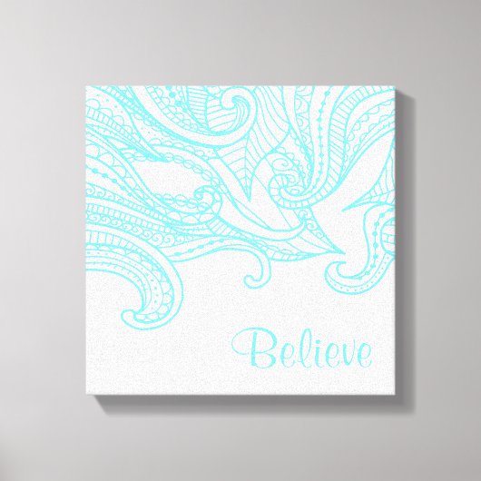 Afdrukken van Aqua Boho Style Wall Decor Canvas (Voorkant)