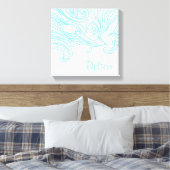 Afdrukken van Aqua Boho Style Wall Decor Canvas (Insitu (Slaapkamer))