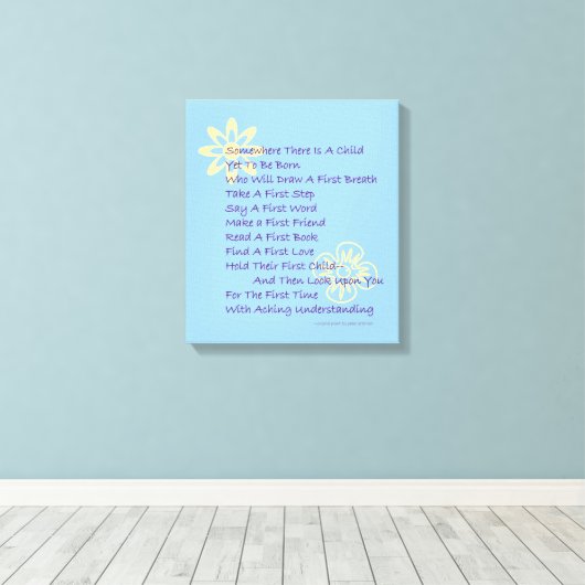 Afdrukken van baby shower gepantserd Canvas (blauw (Insitu (Houten vloer))