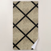 Afdrukken van bijtend design van baksteenmuurbeige strandlaken (Voorkant)