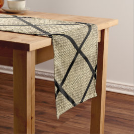 Afdrukken van bijtend ontwerp van bouwsteen beige  medium tafelloper