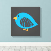 Afdrukken van blauw ruw vederdoek (Insitu (Houten vloer))