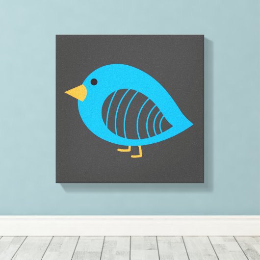 Afdrukken van blauw ruw vederdoek (Insitu (Houten vloer))