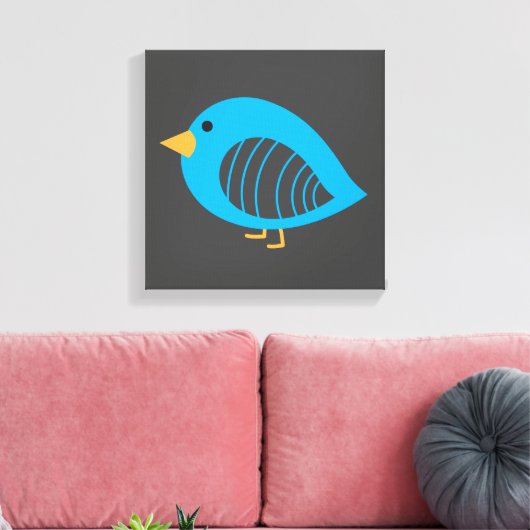 Afdrukken van blauw ruw vederdoek (Insitu (Woonkamer))