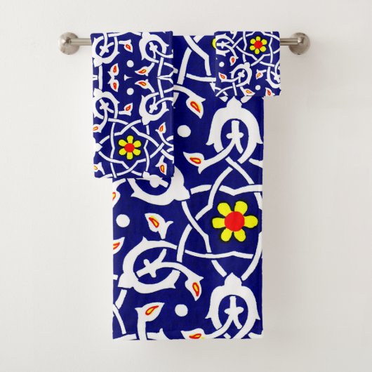 afdrukken van bloemen en knopen bad handdoek (Insitu)