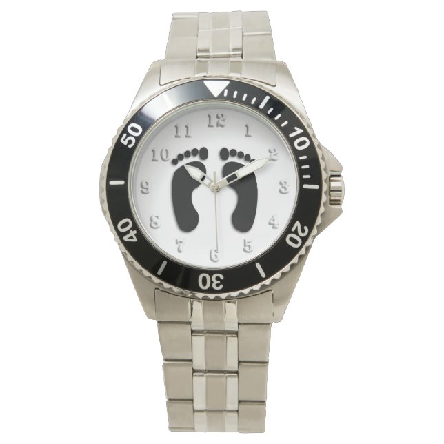 Afdrukken van blote voeten horloge (Voorkant)