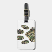 Afdrukken van camo Dog Paw Bagagelabel (Voorkant verticaal)