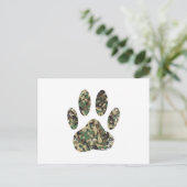 Afdrukken van camo Dog Paw Briefkaart (Staand voorkant)