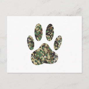 Afdrukken van camo Dog Paw Briefkaart