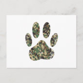 Afdrukken van camo Dog Paw Briefkaart (Voorkant)