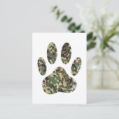 Afdrukken van camo Dog Paw Briefkaart (Staand voorkant)