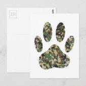 Afdrukken van camo Dog Paw Briefkaart (Voorkant / Achterkant)