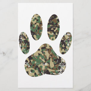 Afdrukken van camo Dog Paw Briefpapier