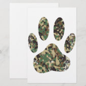Afdrukken van camo Dog Paw Briefpapier (Voorkant / Achterkant)