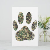 Afdrukken van camo Dog Paw Briefpapier (Staand voorkant)