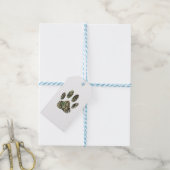 Afdrukken van camo Dog Paw Cadeaulabel (Met Touw)