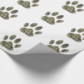 Afdrukken van camo Dog Paw Cadeaupapier (Hoek)