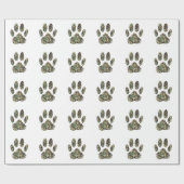 Afdrukken van camo Dog Paw Cadeaupapier (Vlak)
