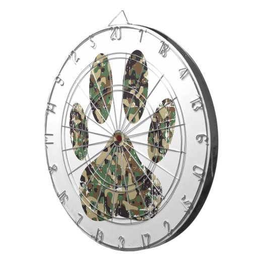 Afdrukken van camo Dog Paw Dartbord (Voorkant Rechts)