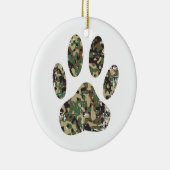 Afdrukken van camo Dog Paw Keramisch Ornament (Rechts)