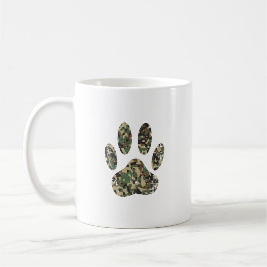 Afdrukken van camo Dog Paw Koffiemok (Links)