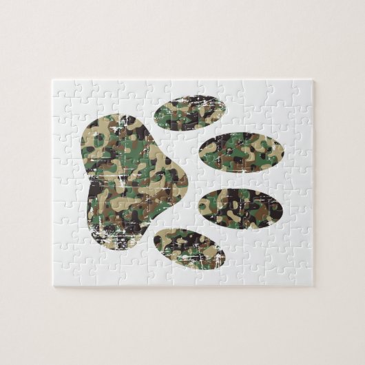 Afdrukken van camo Dog Paw Legpuzzel (Horizontaal)