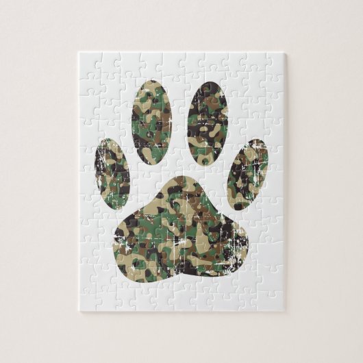 Afdrukken van camo Dog Paw Legpuzzel (Verticaal)