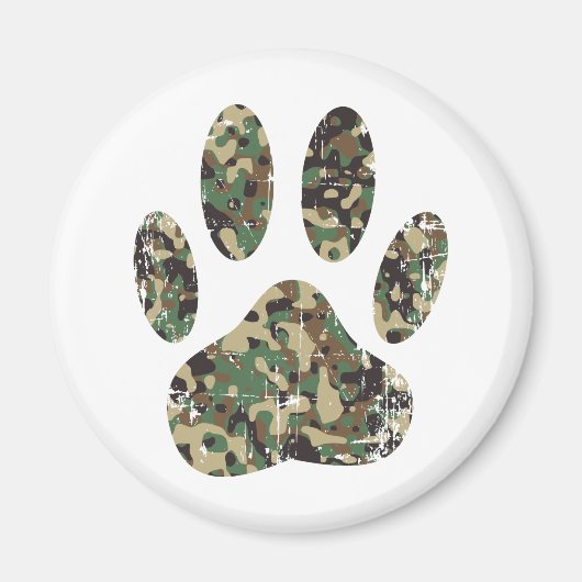 Afdrukken van camo Dog Paw Magneet (Voorkant)