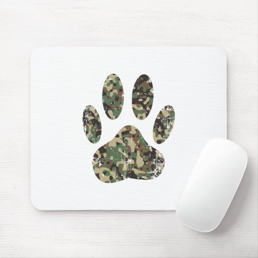 Afdrukken van camo Dog Paw Muismat (Met muis)